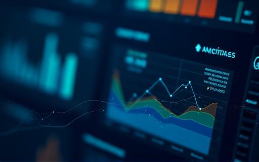 Ett interaktivt dashboard med avancerade grafer och prestationsmått rörande geospatiala projektdata.